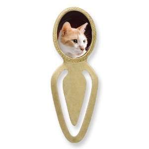  Gold tone Orange Cat Simple Bookmark Jewelry