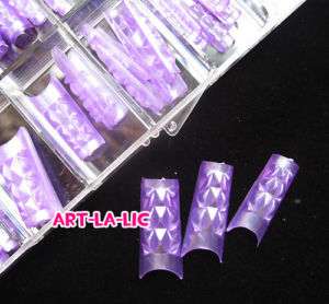 50 Glass Glazes 3D Nail Art False Tips Pearly Purple  