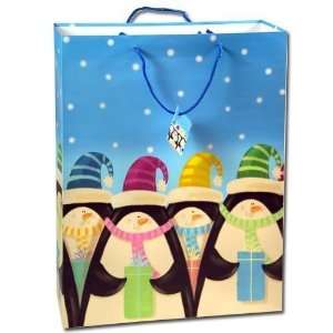   Mas, X Large 4 Penguins Glitter Gift Bag Case Pack 144: Home & Kitchen