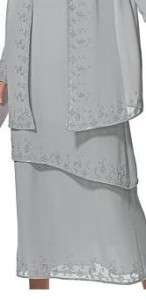 Mother of Bride Groom Wedding beaded 2PC jacket dress plus size XL1X 
