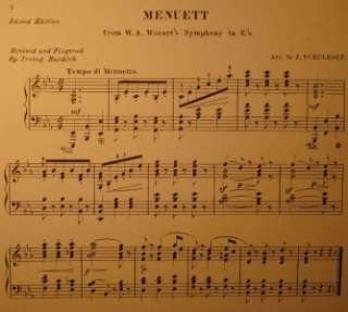 Old 1905 MENUETT Sheet Music WOLFGANG AMADEUS MOZART  