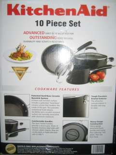    pc Piece Black Hardbase Ceramic Nonstick Cookset Cookware Set  
