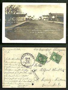 Deshler rppc Street Water Tower NE Nebraska 2 stamps 1916  