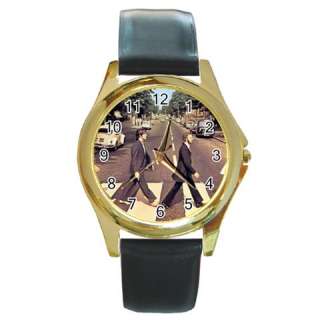 The Beatles Abbey Road Round Gold Wrist Watch Mens Gif  