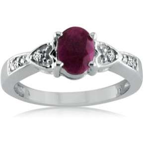 1ct Ruby and Diamond Ring in Sterling Silver  