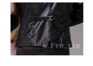   leather coat jacket jackets garment overcoat & raccoon fur suit  