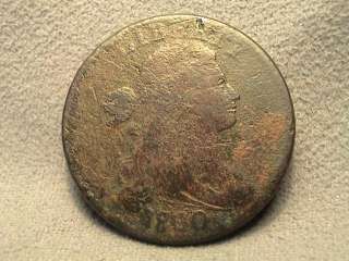 1800 Draped Bust Large Cent. (Style 1 Hair). 1800 over 1798.  