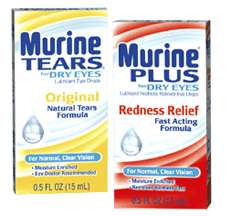 MURINE TEARS FOR DRY EYES OR MURINE PLUS FOR REDNESS  