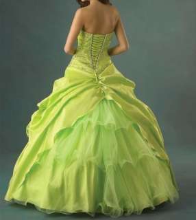 Storage New A line Sweetheart lime green Wedding Dress Bridal gown 