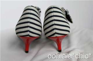 ISABEL TOLEDO Payless Striped Cabana Kitten Heel Shoes  