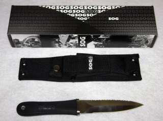 SOG S14 PENTAGON DOUBLE EDGE KNIFE w/ SHEATH NEW  