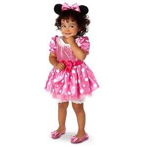 Disney Store Minnie Mouse Clubhouse Pink Dress Costume Halloween NEW 