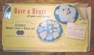 Vintage MIRRO Heart Cake/Mold Set Orig. Box 10 Pc.~*  
