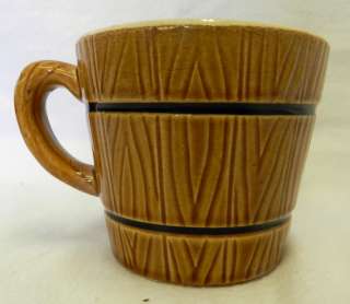   Royal Sealy Wood Grain Wooden Barrel Coffee Cup Mug Japan  