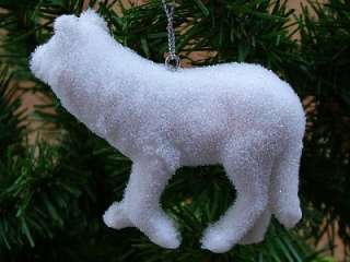 New Snow Artic Wolf White Animal Christmas Ornament  