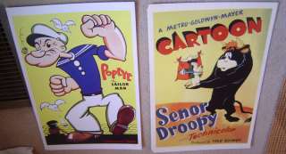 POSTER LOT Popeye Senor Droopy Krazy Kat Cartoon &  
