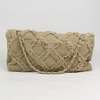 Auth Chanel Beige Tweed Classic Flap Shoulder Bag Handbag  