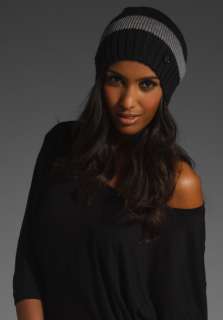 STAR Raw Correct Line Chic Stripe Beanie in Anthracite at Revolve 