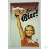 Blechschild Hurra Bier Werbereplik 20 x 30 cm tin sign enseignes en 