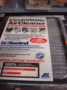 ELECTOSTATIC AIR CLEANER   WASHABLE FILTER 16X20X1, 16x25x1, 20x20x1 