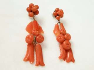 Antique Victorian Pink Coral Earrings  