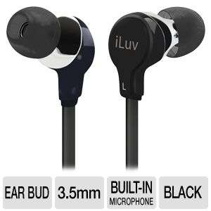 iLuv iEP374BLK Premium Headphones for Smartphones   Microphone, Noise 
