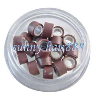   Micro Rings Link beads for Hair Extensions #04 Medium Brown,New  