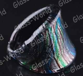 WHOLESALE 12PCS #7 9 Dichroic Foil Lampwork Glass Rings  