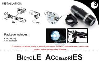 Bicycle Bike Rack Tube Bag+LED Head Flash Alarm Light  