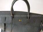Auth Hermes black FJORD BIRKIN 40 CM GoldHW shopper bag handbag purse 
