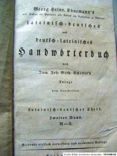 Lünemann WÖRTERBUCH 1831 Latein Deutsch 2.Bd. Scheller  