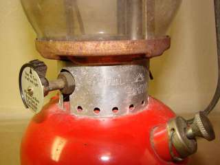 1960 Coleman 200A Lantern   Red   Decent Old Used Worn Condition 