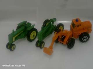Miniature Die cast & Plastic Tractors (2) and Back Hoe  