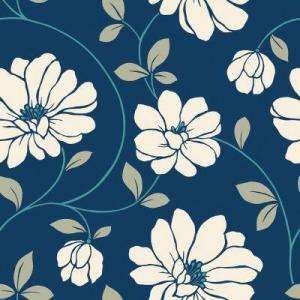 Shop for The Wallpaper Company 20.5 In. W Cream and Blue Large Scale 
