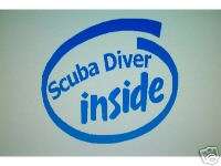 Scuba Diver Inside Decal Sticker Dive Snorkel Fins  