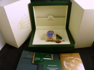 Rolex Submariner Ceramic Blue 116618 New Style Yellow Gold 18k Watch 