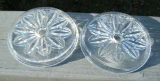 Old Antique Glass Curtain Tie Back Drawer Pull Plates  