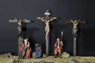 Jesus der das Kreuz trägt Passionskrippe Holz  
