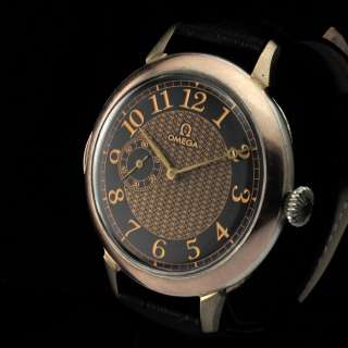 Mens EXCELLENT 1911 OMEGA SWITZERLAND Vintage SILVER Watch BLACK 