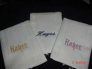 Set of 3 New Baby Burp Cloth personalized shower gift birdseye 3 ply 