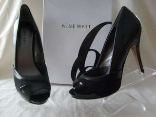 NINE WEST 4 1/4 HEEL LEATHER AND TEXTILE UPPER STYLE TRANSIT NEW IN 
