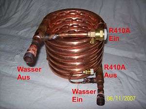 Koaxial   Wärmetauscher für Luft Wasser Wärmepumpe Luftwärmepumpe 