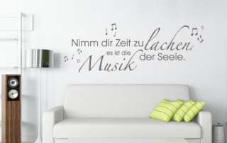 Wandkings Wandtattoo Spruch Zitat Zeit lachen Musik Wohnzimmer Music 
