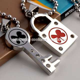   & Lock Pendant Stainless Steel Necklace For Lovers Ball Chain  