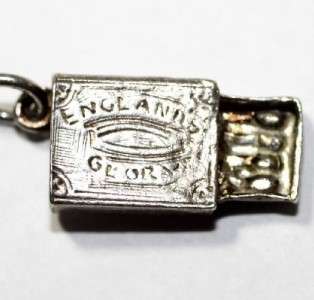 Vintage Sterling Silver ENGLANDS GLORY ~MATCH BOX CHARM  