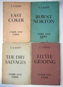Eliot, Four Quartets 1st Editions in Original Wraps 1941 2  