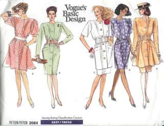 OOP Vogue Basic Design Misses Dress Sewing Pattern  