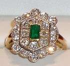 emerald art deco ring  