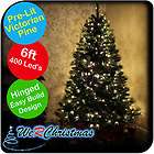6ft 400 LED Pre Lit Traditional Victorian Pine Christma