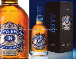 CHIVAS REGAL 18 YEAR OLD COLIN SCOTT GOLD SIGNATURE WHISKY WITH BOX 